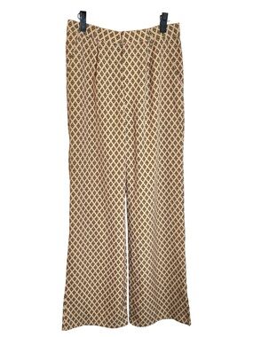 Vici Wide-Leg Diamond Geometric Patterned Pants Small Trousers Office Vacation